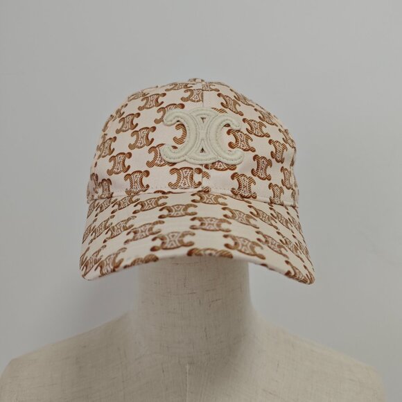 CELINE Women\'s Cream and Tan Hat main image 7